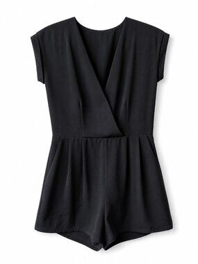 State of Being Black V-Neck Romper XS